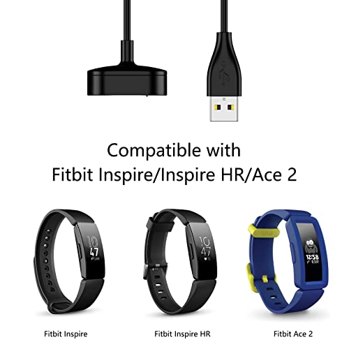 [2-חבילה] כבל מטען עבור Fitbit Inspire/Inspire HR/Ace 2, החלפת USB טעינה טעינה עריסה עגינה כבל עבור Fitbit Inspire HR Smartwatch